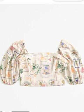 New Abercrombie Linen Cropped Top